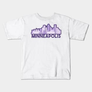 Purple Minneapolis Skyline Kids T-Shirt